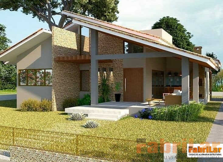 Casa pré fabricada de 48 m2- modelo estrutural ( sem acabamentos) 